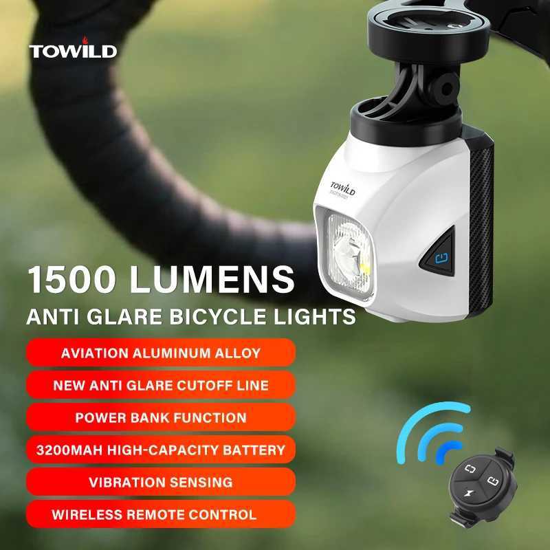 TOWILD DL1200S Bicycle Light With Anti-Glare Cut-Off Line Beam 1500LM Rechargeable Led Bike Front Lights Mtb Cycling Headlights C251216
