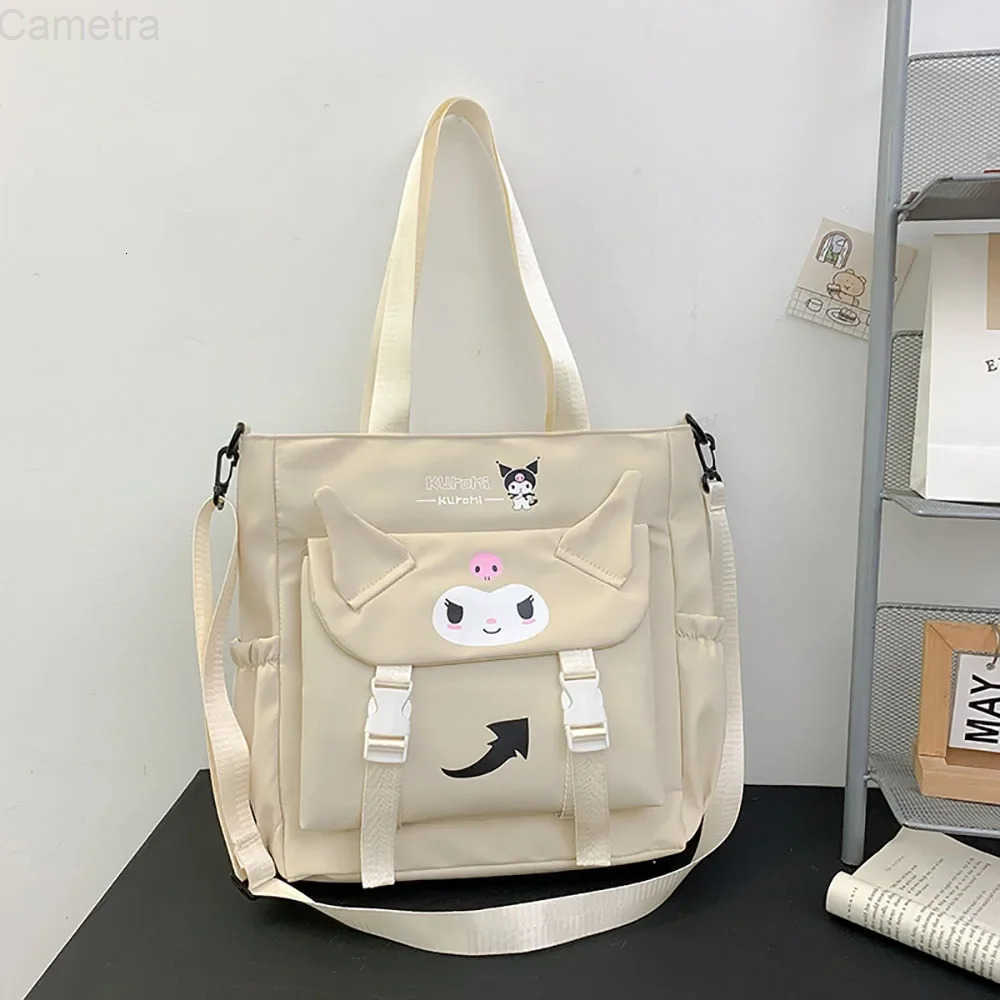 Sanrio Kawaii Kuromi Anime Messenger Bags Cartoon Shoulder Bags Handbags Large Capacity Tote Fashion Satchel Casual All-Match Backpacks H251216