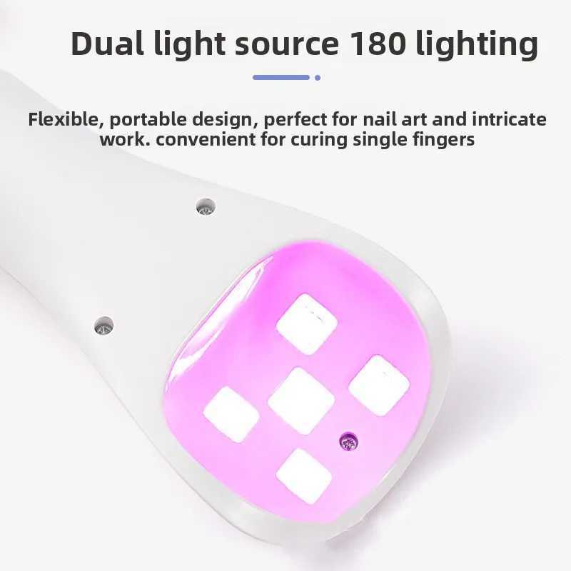 Nail art handheld photo lamp portable charging model red light not black hand quick drying nail oil glue dryerT251216