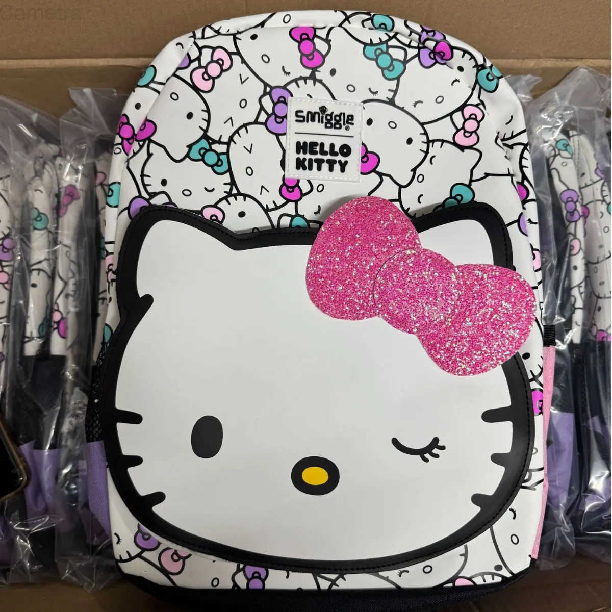 Sanrio Hello Kitty Elementary School Backpack Reduce Burden Ultra Light Backpack Child Stationery Pen Box Lunch Bag Girl Gift H251216