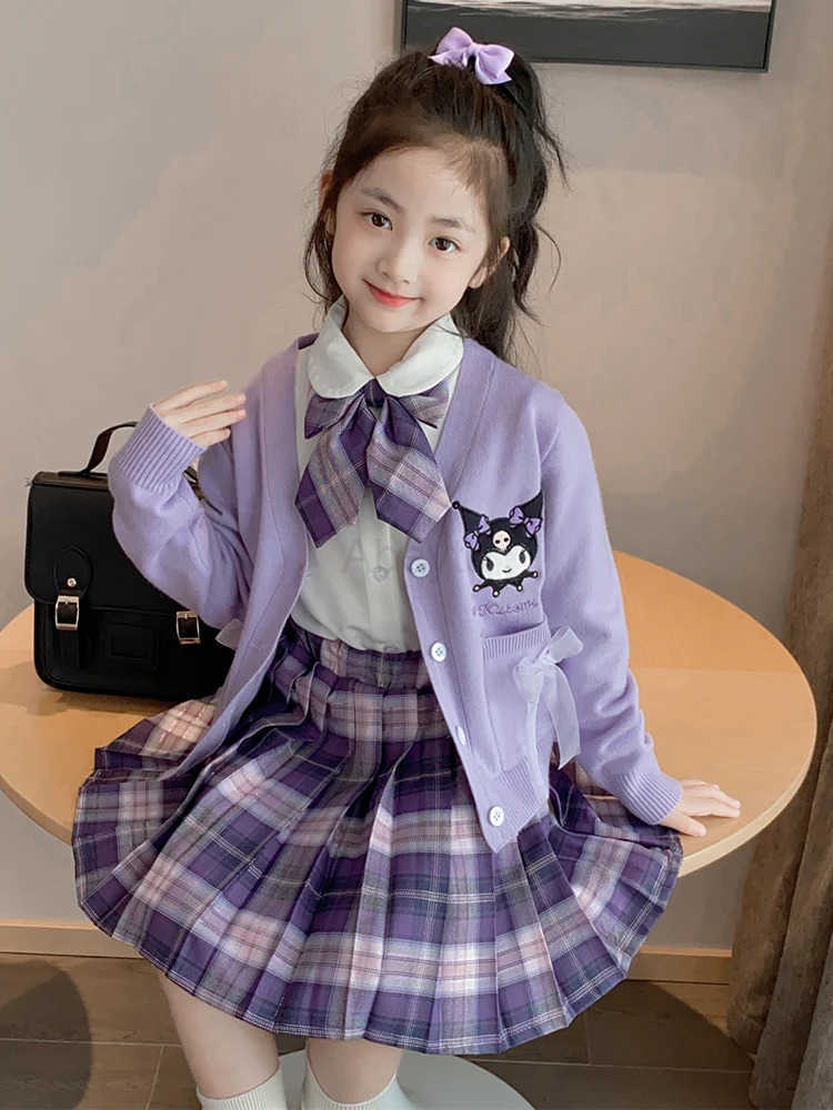 Sanrio kuromi new cartoon JK uniform college style suit skirt kawaii girls spring and autumn children girls creative holiday gift H251216