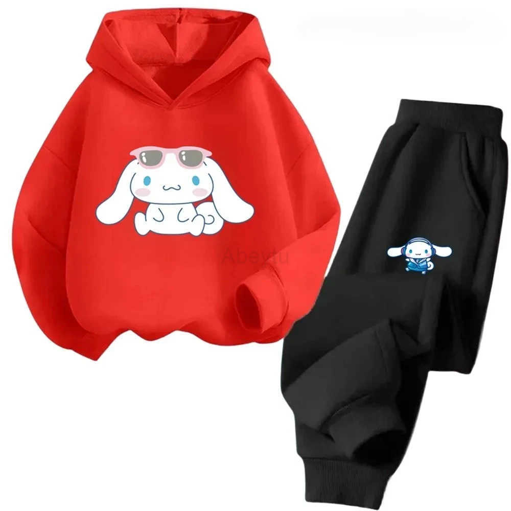 Sanrio Anime My Melody Cartoon Printed Childrens HoodieSports Pants Set Cute Casual Clothing H251216