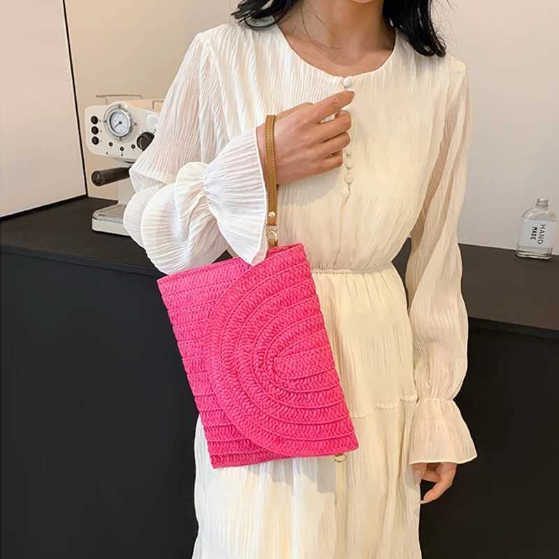 Summer Beach Straw Clutch Bag Cute Crossbody Bag for Women Travel Shoulder Bags Purse Ladies Casual Wicker Handbags M251216