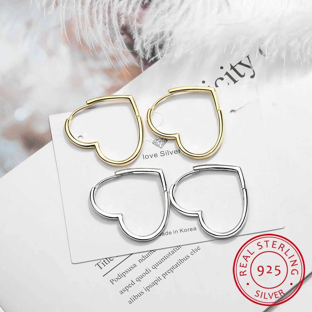 New Womens 100 925 Sterling Silver Jewelry Fashion Love Heart Hoop Earrings Gift For Girls Teens Lady DS135 G251216