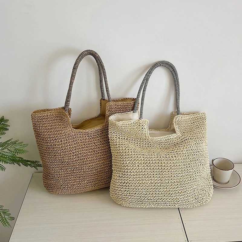 Hand-Woven Armpit Bag Summer Woven Tote Handbag Large Capacity Womens Shoulder Bag Paper Rope Ladies Beach Underarm Bag M251216