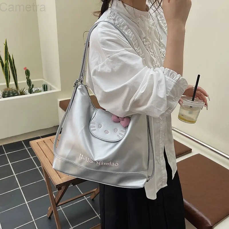 Sanrio Kitty Cute Shoulder Bag Hello Kitty Shoulder Bag Large Capacity Fashion Sweet Style Student Girl Shop Tote Bag Shoulder Bag New H251216