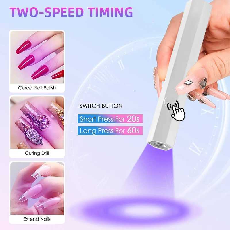 Handheld Quick Dryer Mini Nail Drying Lamp With Stand Rechargeable UV LED Lamp For Nails Portable Nail Art Tool Home Travel UseT251216