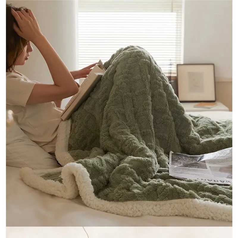 Lamb Velvet Blanket Winter Thickened Warm Blanket Nap Blanket Taffeta Blanket Flannel Solid Color Cover Blanket H251216 - view 7