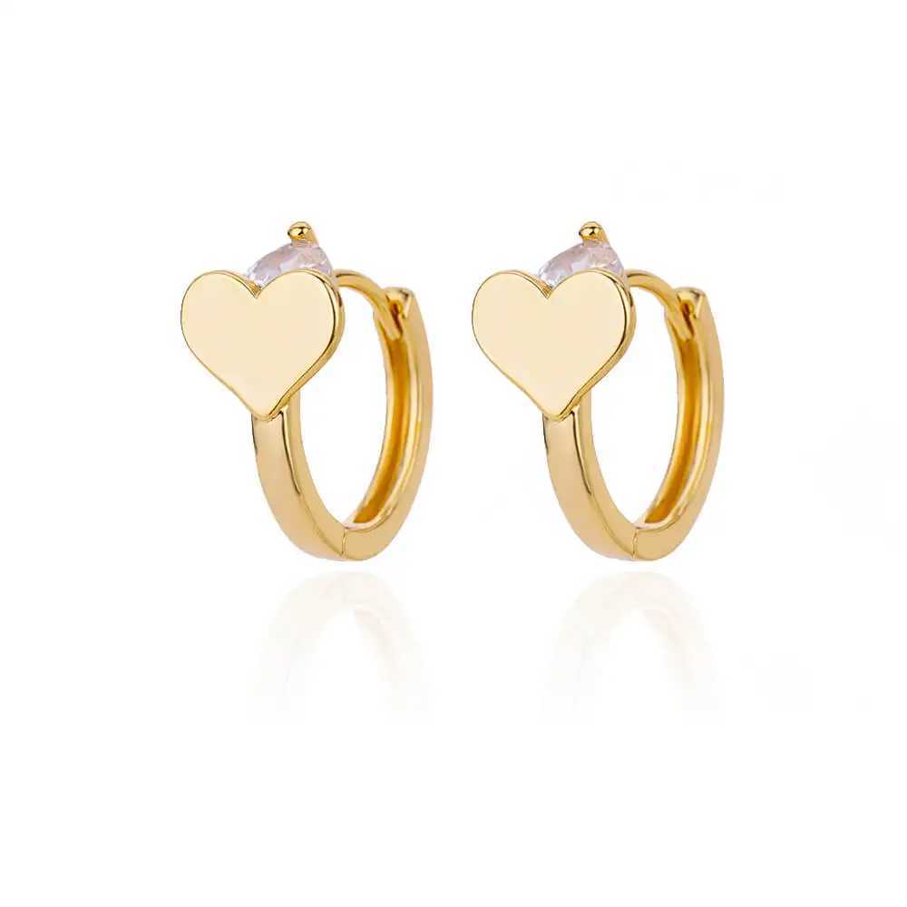 StainlESS Steel Heart Earrings For Women Girls Gold Plated Hoop Earrings korean Fashion Jewelry Wedding Gifts bijoux femme G251216