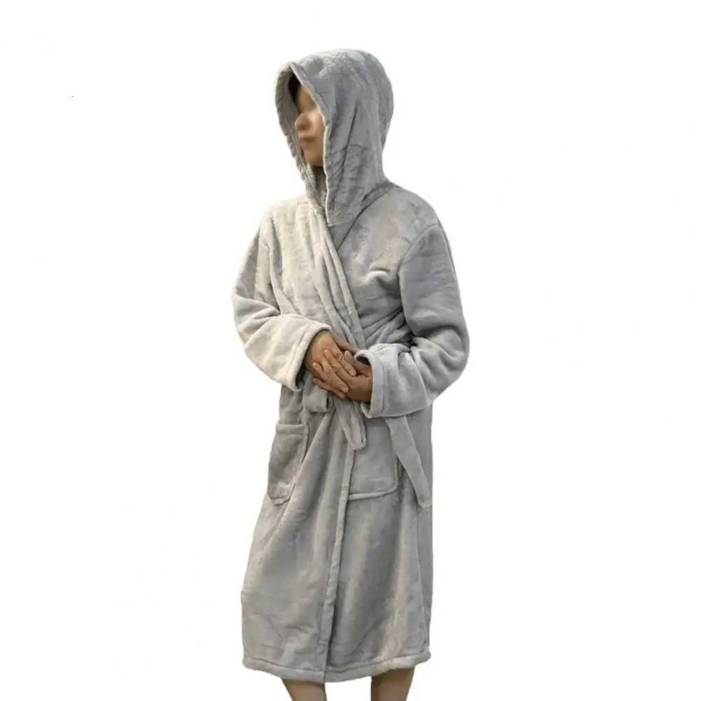 Relaxing Hooded Robe Luxurious Womens Plush Hooded Bathrobe With Waistband Pockets Soft Fluffy Long For Lounging For Relaxation C251216