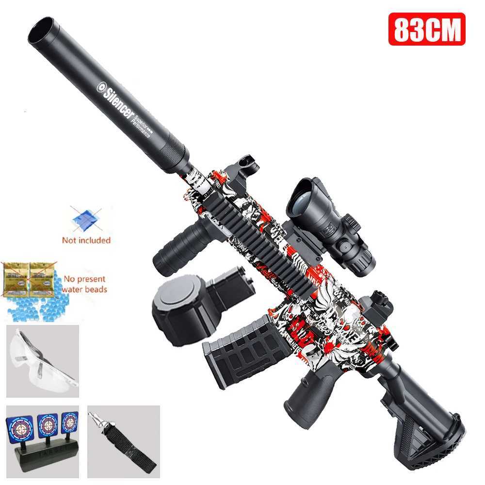 Safe Manual Reloading M416 Toy Gun with Bullet Cartridges and Automatic Return Target Can Fire 7-8mm Gel Balls Outdoor Toy Parent-Child Toy H251216