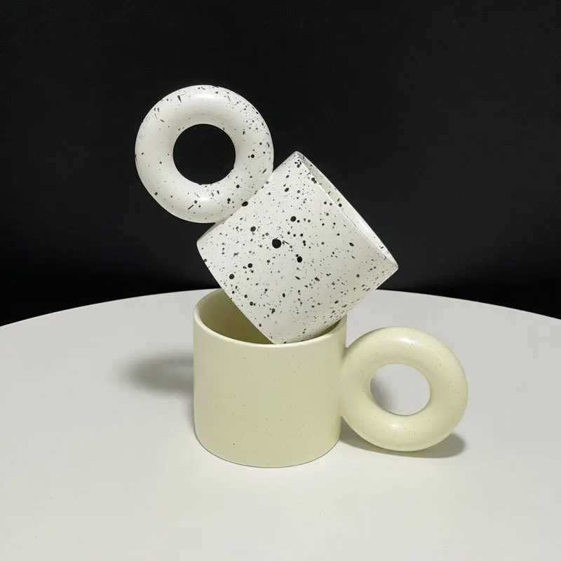Korean Style Fat g Design Splash Ink Ceramic Cup Spot gs Simple Coffee g Couple Cups Tea Drinkware H251215