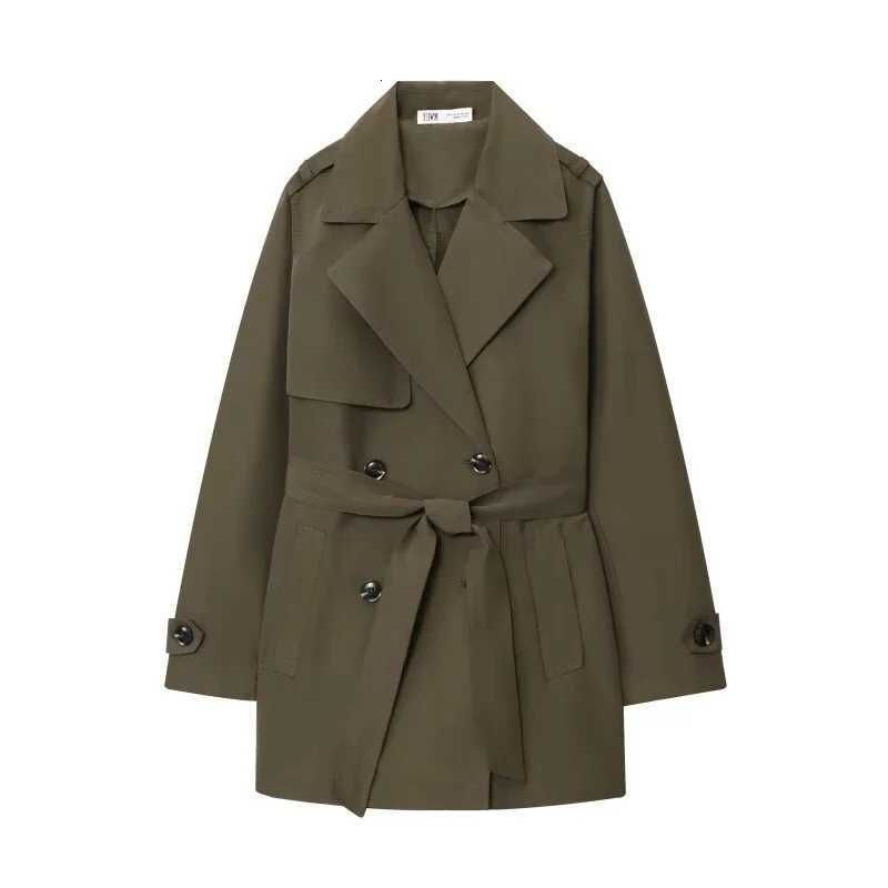 Womens Casual Trench Coat Lapel Collar Winter Warm Thick Fashion Chic Streetwear Full Sleeves Outerwear with BeltT251216