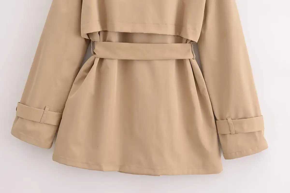 British style womens long sleeved bow waistband short windbreakerT251216