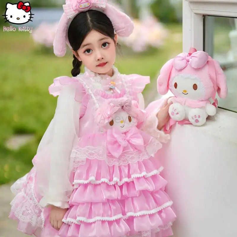 Sanrio Girl My Melody Halloween Puff Dress Kawaii Girl Lolita Princess Dress Cartoon Anime Autumn/winter New Christma Dress Gift H251216