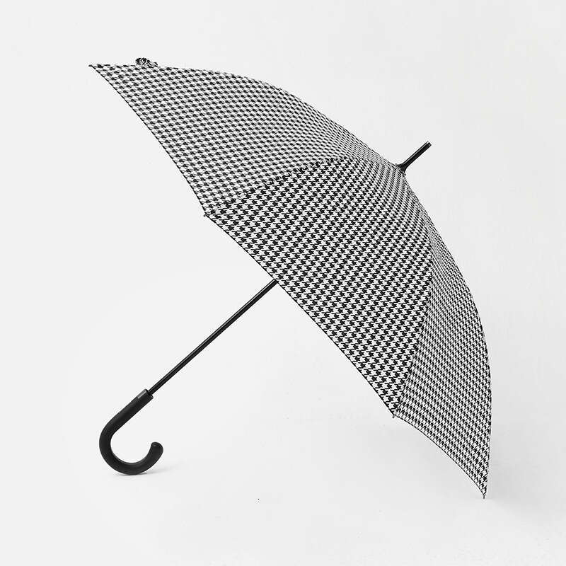 designer Houndstooth Long Handle Korean Fresh Lightweight 50% 70% off Windproof Rainy Day Umbrella Goddess