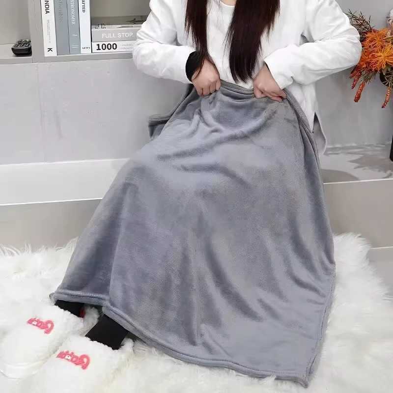 Solid Grey Flannel Blanket - Soft Warm Throw for Adult Children Bed Sofa H251216 - view 3