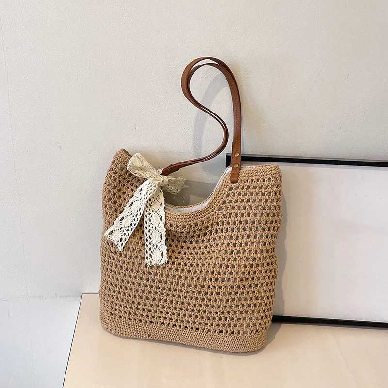 Stylish Women Woven Crochet Handbags Large Capacity Shoulder Tote Perfect for Beach Travel and Daily Use M251216