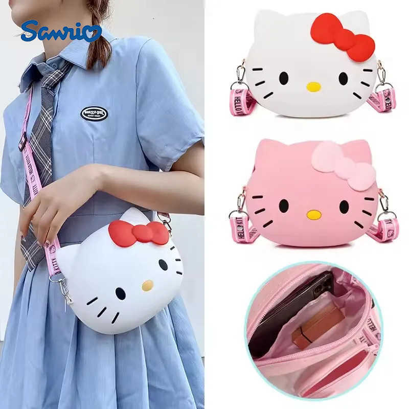 Sanrio 11cm/19cm Hello Kitty Crossbody Bags For Women Kawaii Messenger Bag Travel 3d Shoulder Small Purse Phone Bag Girlfriend Gift H251216