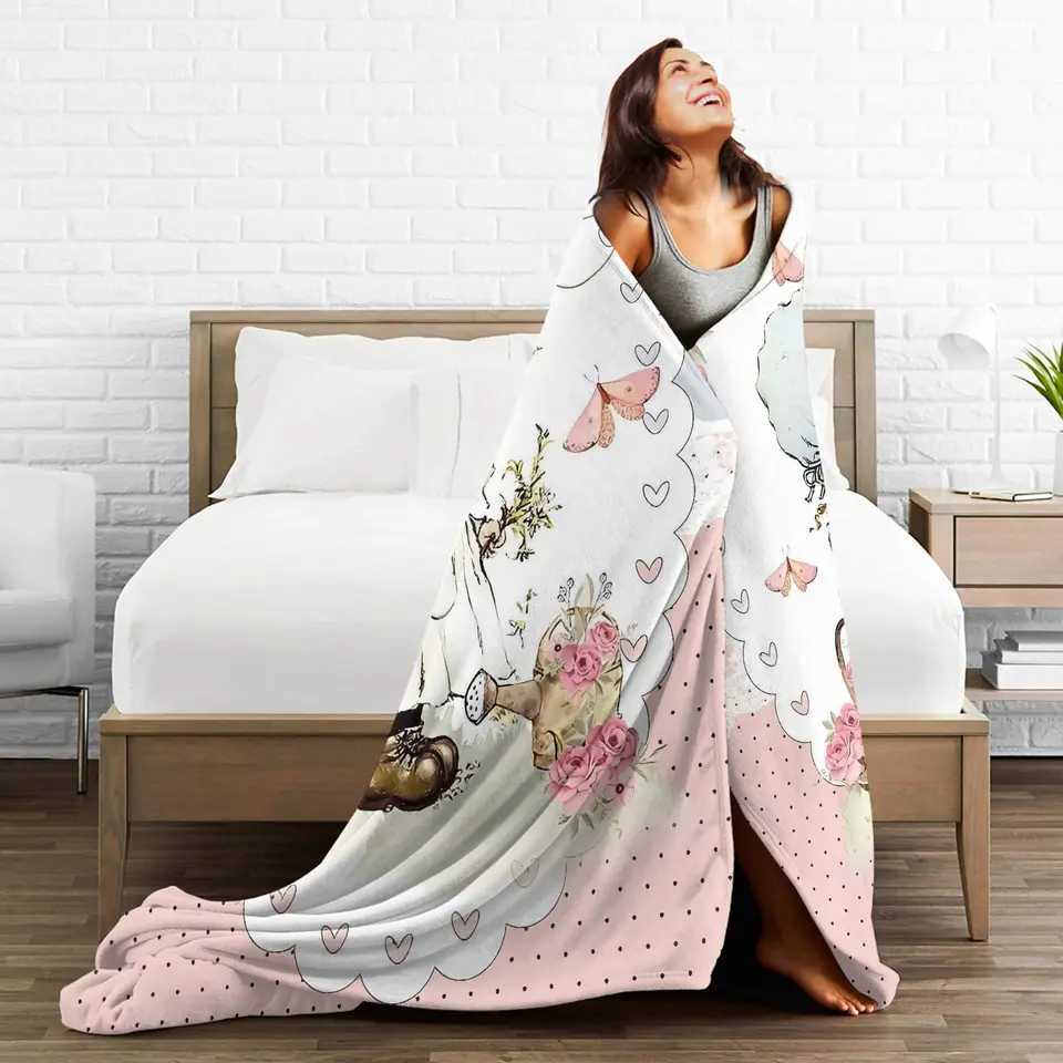 Sarah Kay With Cat Knitted Flannel Blanket Super Warm Bedding Throws for Home Decor Travel Graphic Bedspread Sofa Bed Cover H251216 - view 5
