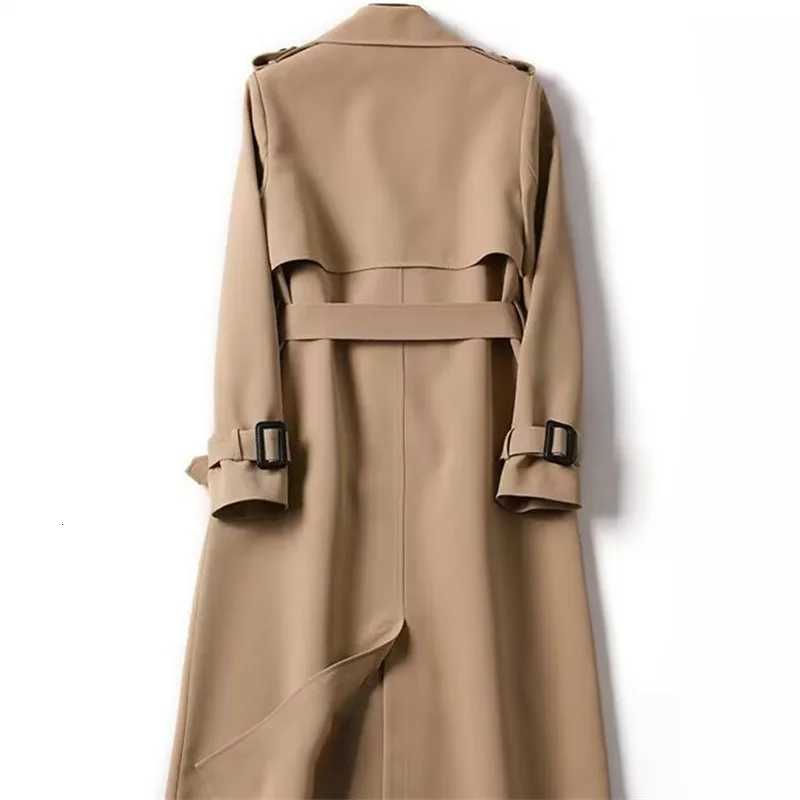 2025 New Women Trench Coat Mid Length Petite British Style Knee Length CoatT251216