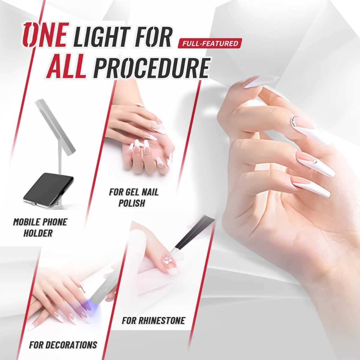 DianaBeauty Mini Handheld UV Led Lamp For Nails Portable Rechargeable Nail Dryer For Curing Gel Polish With DisplayT251216