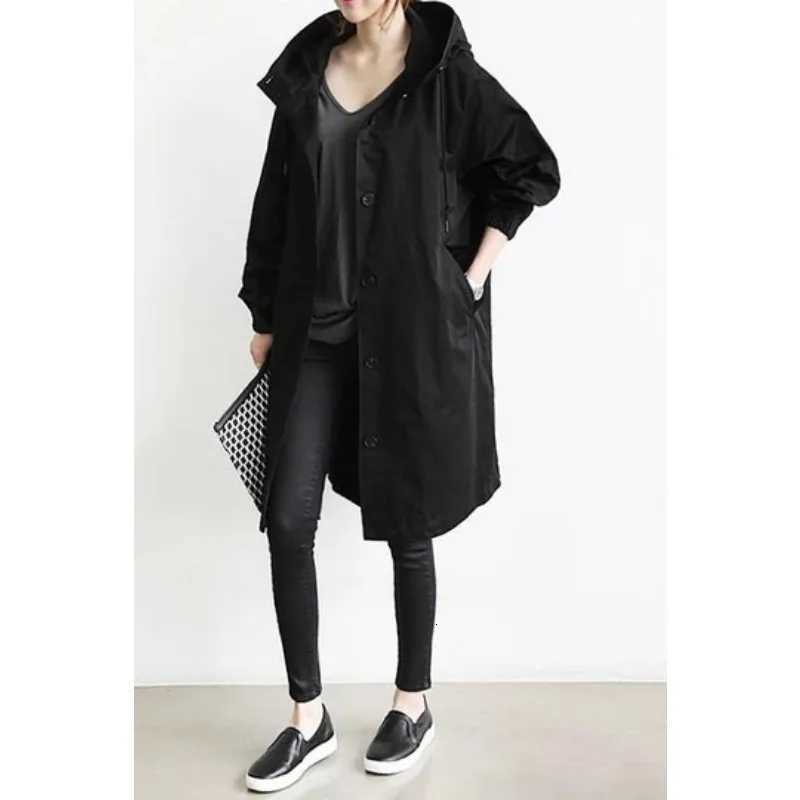 2025 Autumn and Winter New Korean Version Casual Loose British Trench Coat Medium and Long CoatT251216
