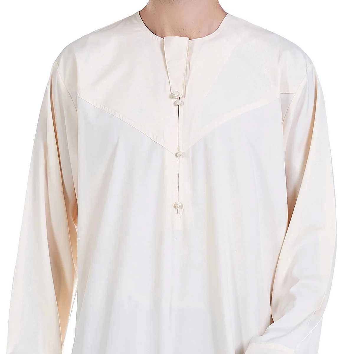 Men Abaya Solid Muslim Long Sleeve Button Dress Pakistan Islam Clothing Jubba Thobe Saudi Arabia Kleding Kaftan Oman Qamis Homme W251216