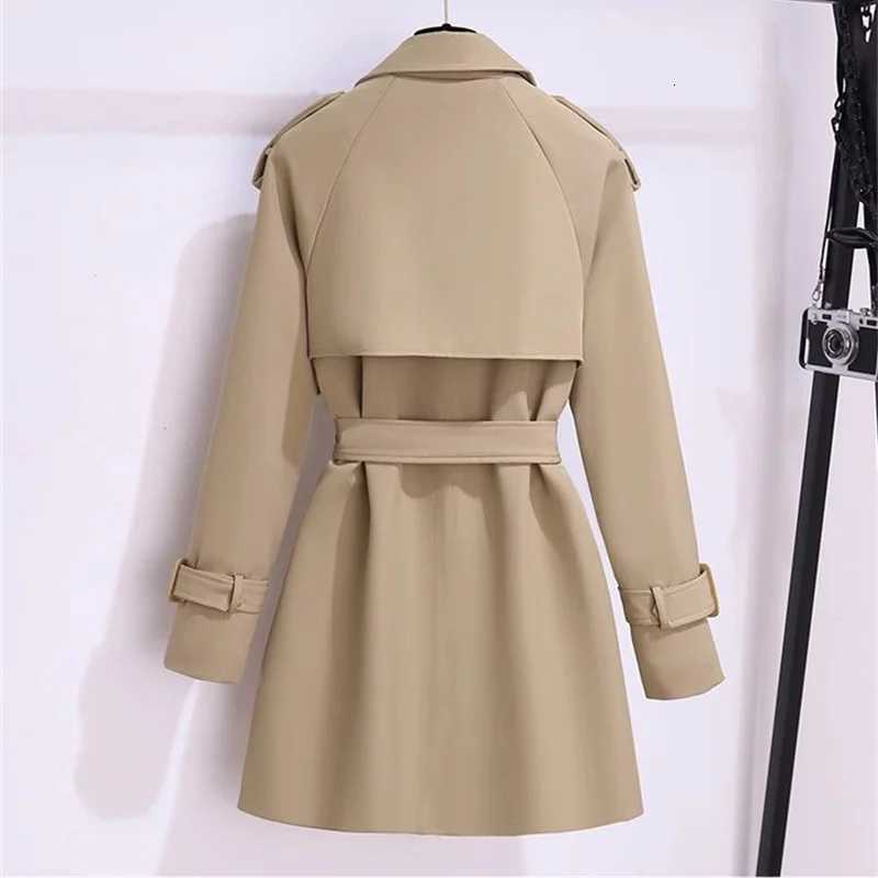 Womens Trench Coat Medium-length Windcheater Double-breasted Sashes Topcoat Streetwear Lady Outerwear Casual Tops Spring AutumnT251216