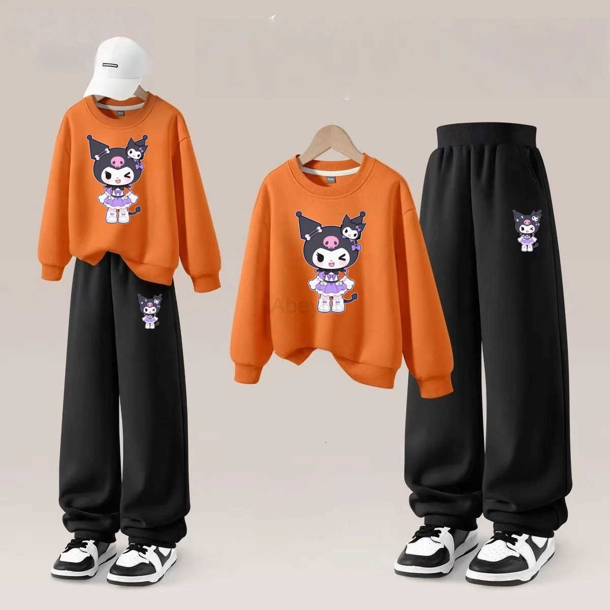 Sanrio Autumn Baby Girl Clothes Set Cartoon Printed Pullover Sweatshirts Top And Pants Bottom 2 Pieces Suit Kid Children Boy Tracksuits H2512161121