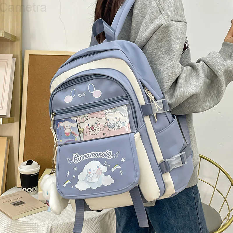 Sanrio Kuromi Cinnamoroll Pompompurin Melody Backpack with Handles Portable Large Capacity Cute Cartoon Animation Surprise Gift H251216