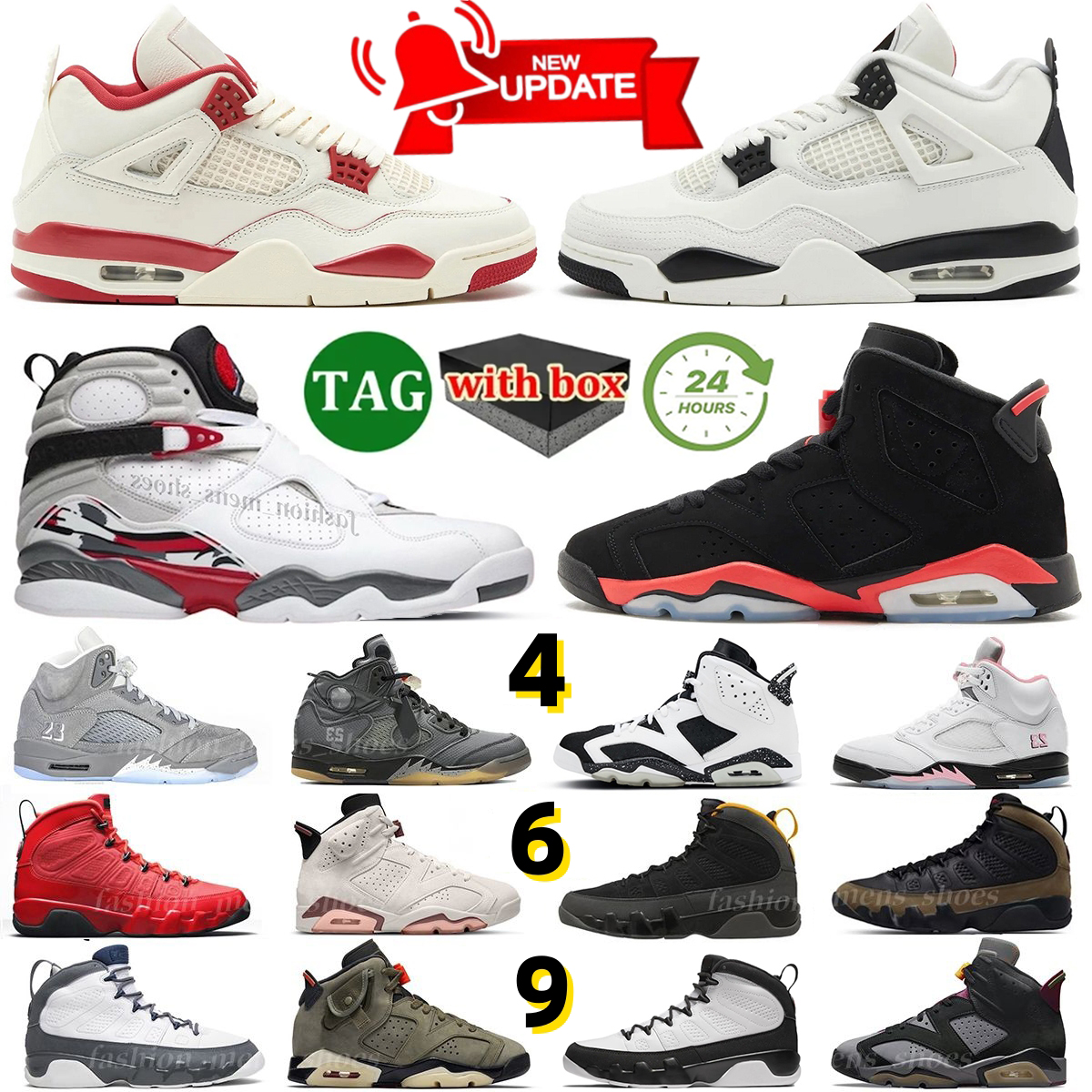 4s 6s 9s 5s Basketball Shoes 4 Dark Mocha Flight Club black cat Sierra Red 5 wolf grey 6 Reverse Infrared 8 Bugs Bunny 9 Flint Grey Man Sports Sneakers Trainers with box