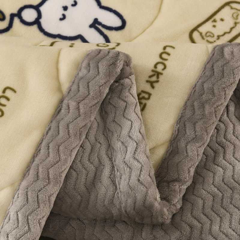 Thickened Warm Coral Fleece Winter Blanket for Bed Cartoon Bear Printed Double-layer Milk Velvet Blankets Double Plush Comforter H251216 - view 6