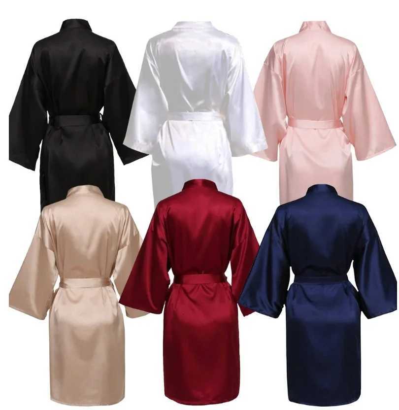 Wedding Party Team Bride Robe Without Letters Kimono Satin Pajamas Bridesmaid Plain Bathrobe SP088 C251216