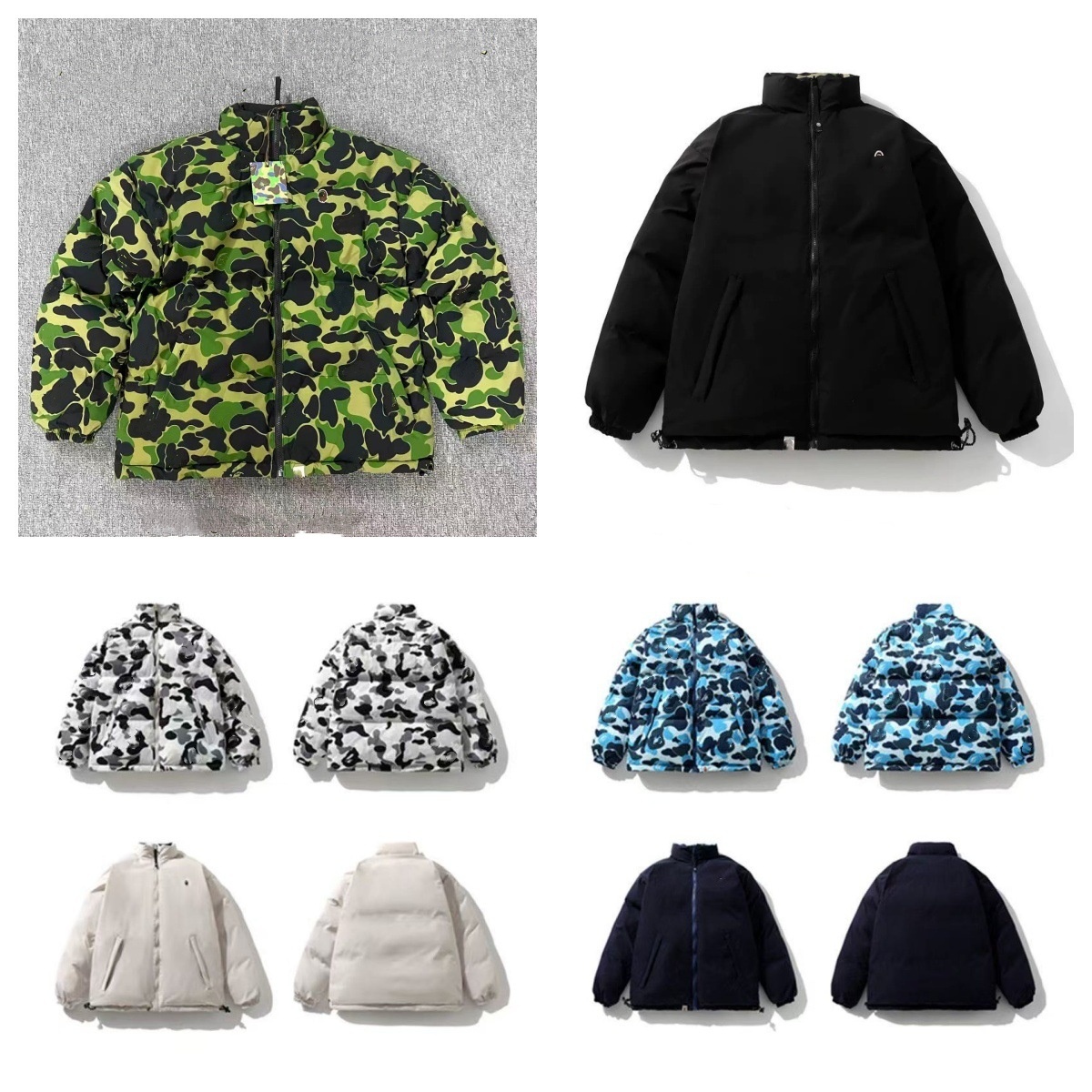 Men Camouflage Parka Down Jacket Women Classic Cotton Thick Down Coat Man Winter Puffer Jacket