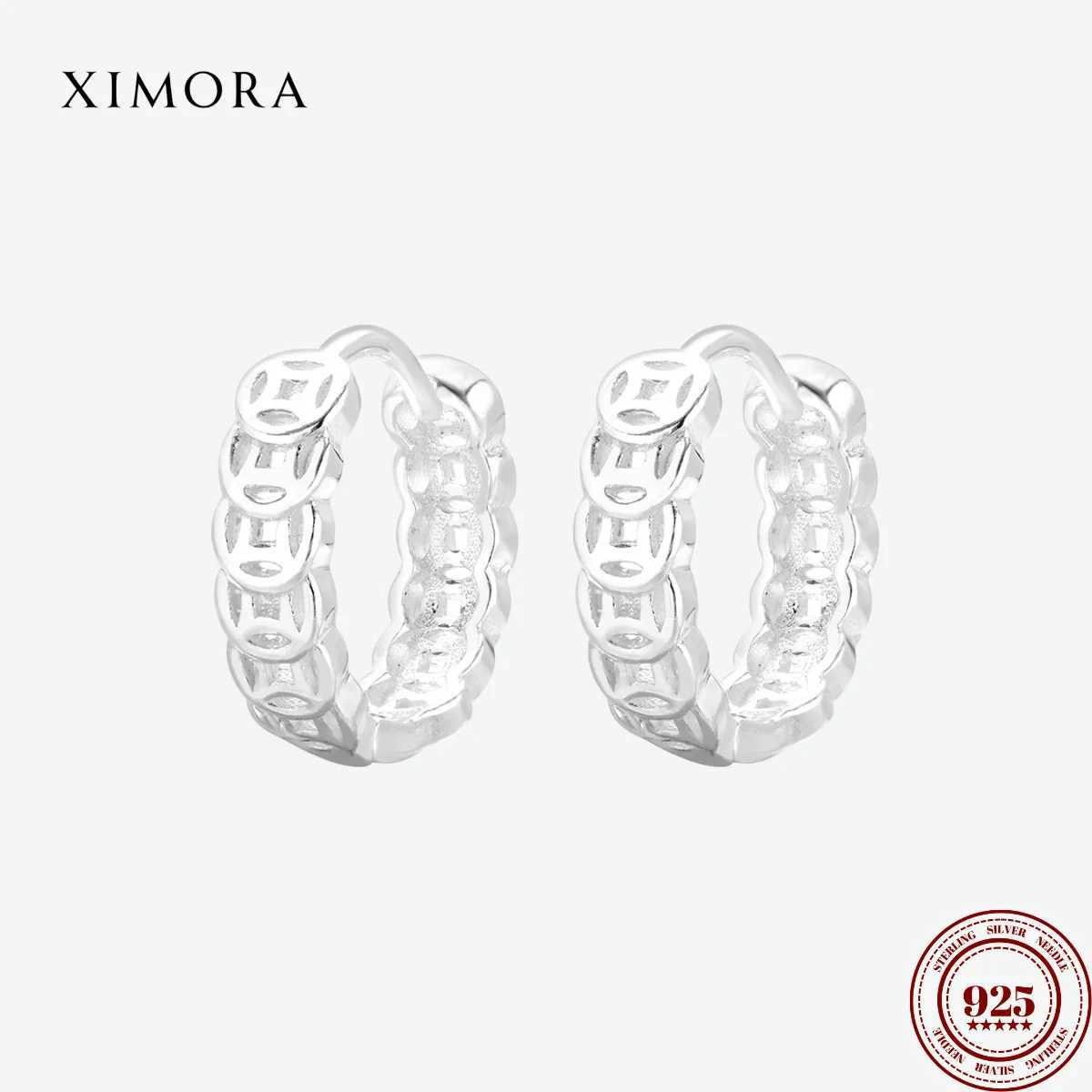 S925 Sterling Silver Fortune Coin Stud Earrings for Women Minimalist Fashionable Chinese Style LuxuriousMoney-Attracting Earring G251216