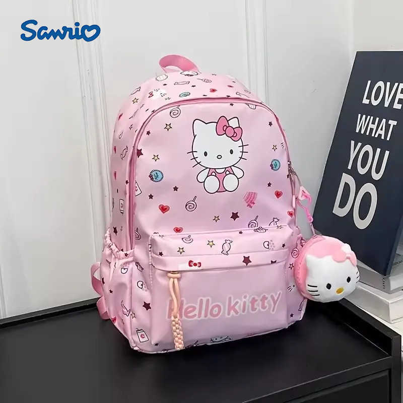 Sanrio 1 Set Hello Kittys Backpack Kuromis Cinnamorolls Cute Daypack Cartoon Anime Schoolbag Bag Girl Casual Travel Commute Knapsack H2512161