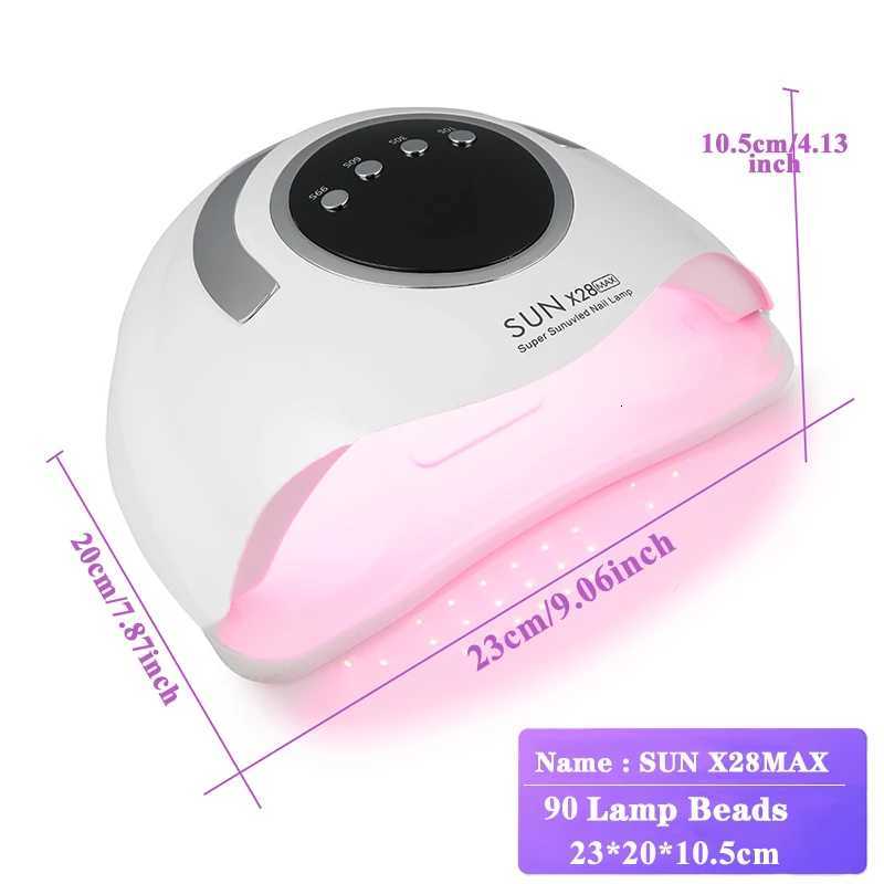 SUN X28MAX 90LED UV Lamp for Nails Gel Polish Drying With LED Display Auto Sensor Professional Manicure Lamp Dryer Home Use ToolT251216