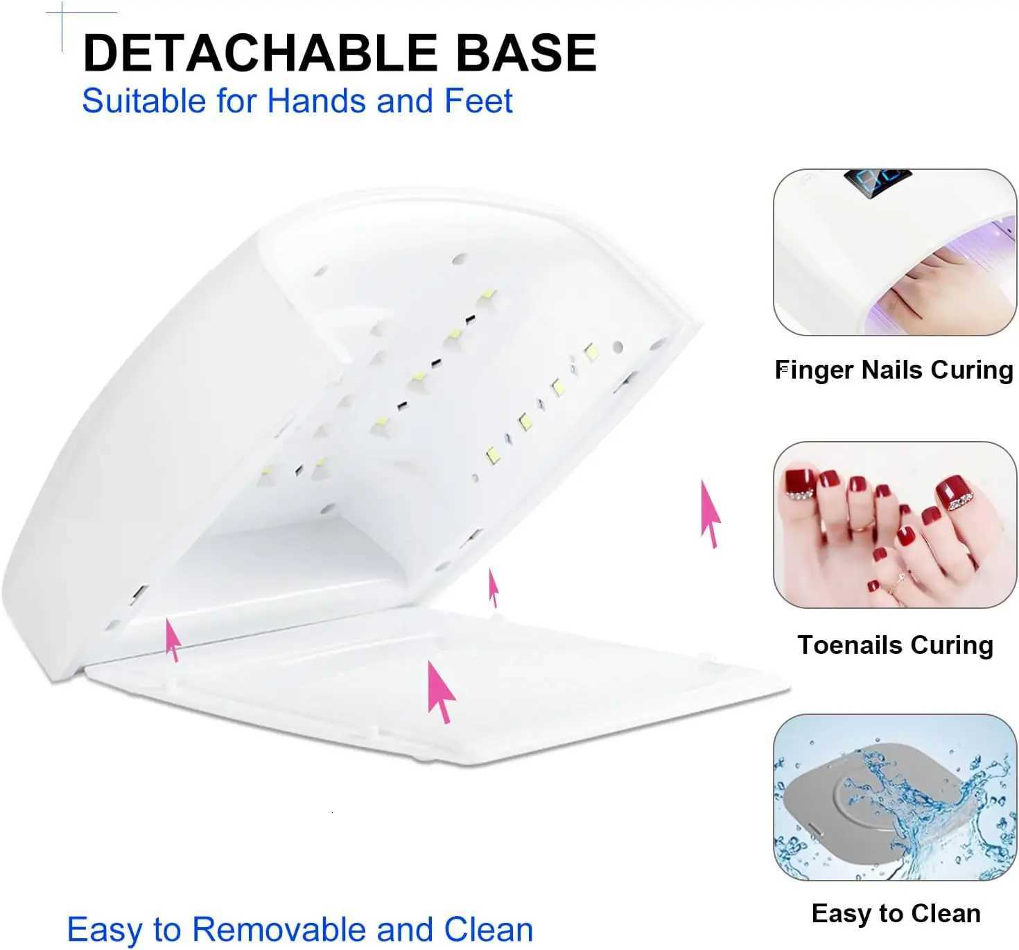 Rechargeable UV LED Nail Lamp 66W Cordless Nail Dryer for Gel Polish Professional Nail Art Manicure Tools for Home and SalonT251216