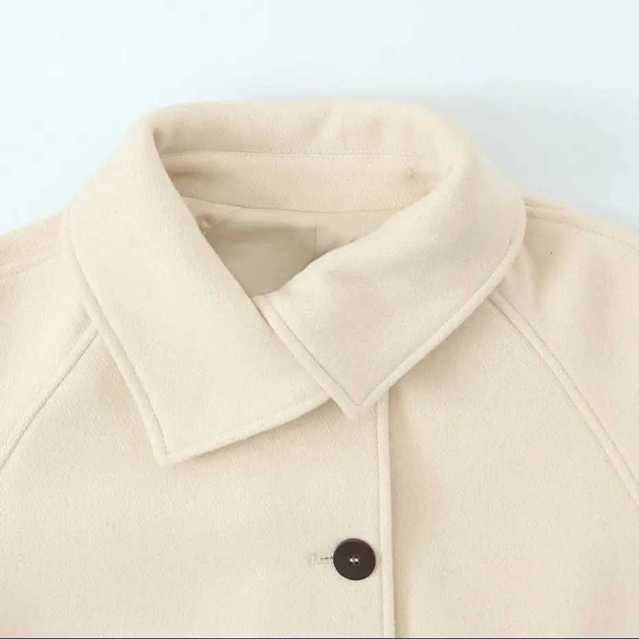 DiYiG WOMAN 2025 winter new fashion solid color short coat retro long sleeve chic lapel button coat Outerwear MujerT251216