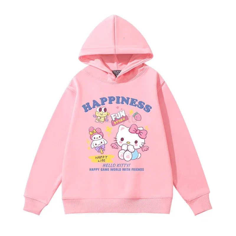 Sanrio 2025 Fashion Kawaii Hello Kitty Boys Girls Autumn Winter Daily Outdoor Vacation Casual Warm Childrens Clothes H251216