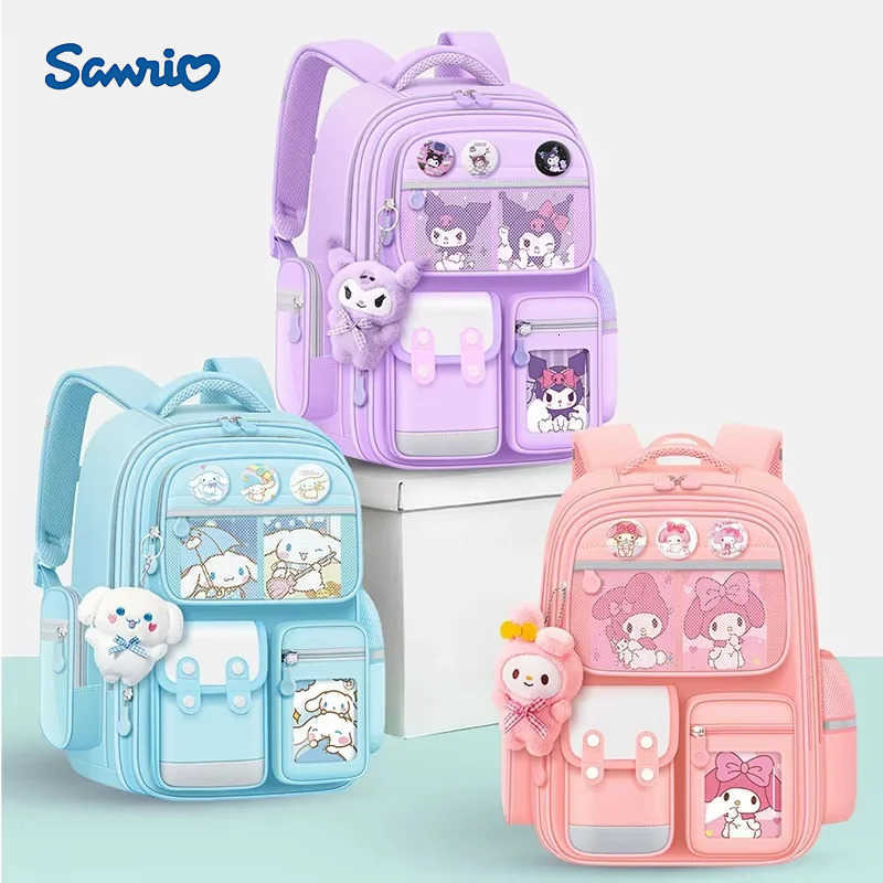 Sanrio Cinnamoroll Large-Capacity Cartoon ChildrenS Backpack Kuromi My Melody Pochacco Cute Anime ChildrenS School Bag Set H251216