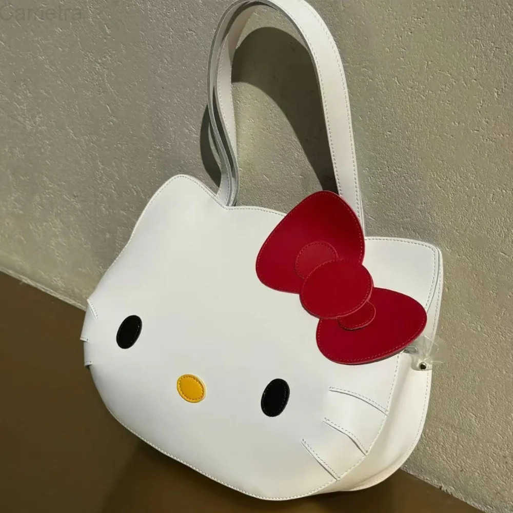 Sanrio Kawaii Hello Kitty Tote Bag Cartoon PU Backpack High Capacity Portable Shoulder Bags Commuting Handbag Student Girl Gift H251216