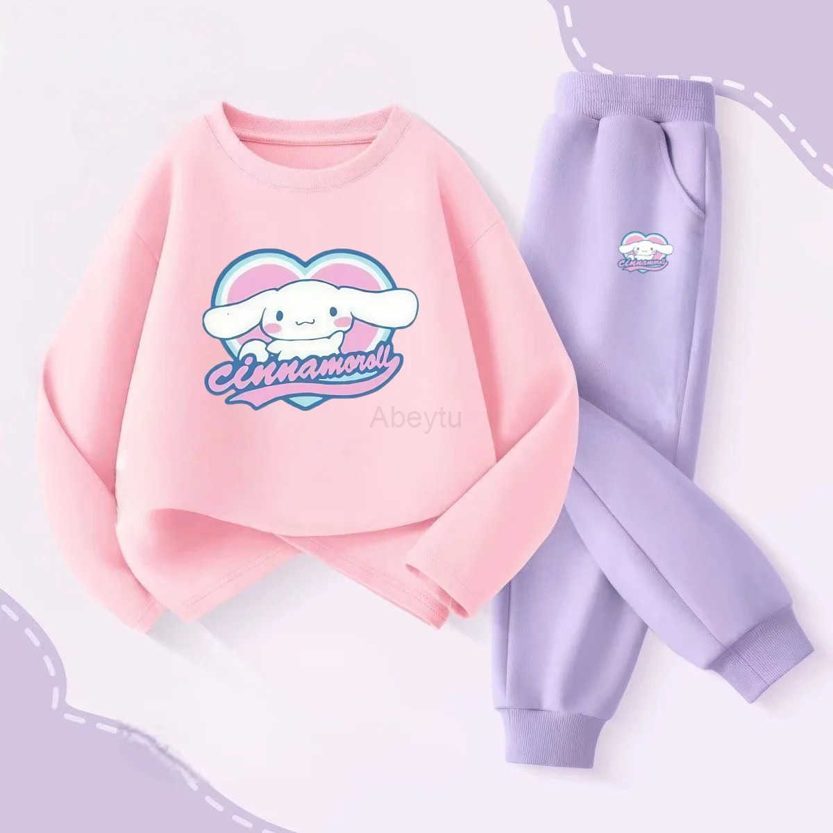 Sanrio Autumn Baby Girl Clothes Set Cartoon Printed Pullover Sweatshirts Top And Pants Bottom 2 Pieces Suit Kid Children Boy H251216112