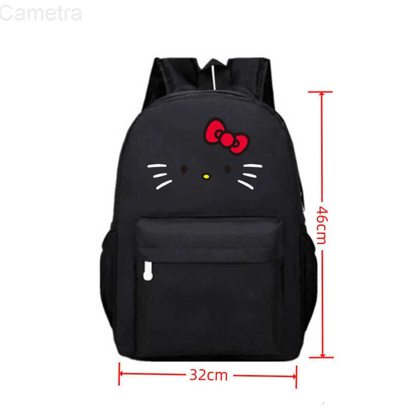 Sanrio Sanrioes Women Hello Kitty Backpack Travel Bag Large Capacity Laptop Backpack Oxford Cloth Material Student Schoolbag Girl Gift H251216