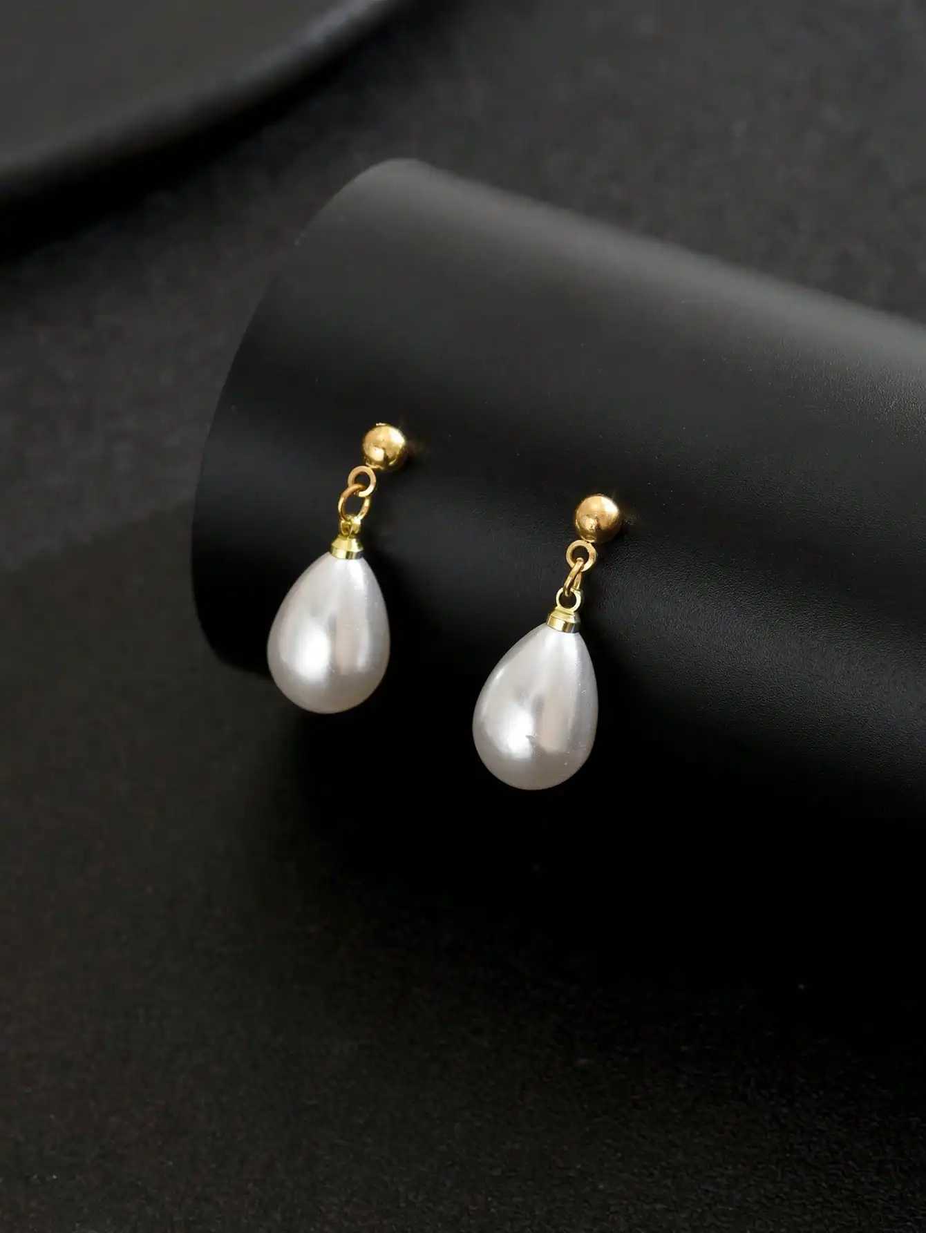 Womens Small Pearl Earrings Dangling PearlDrop Earrings for Bridesmaids Jewelry PearlEar Rings WeddingEarrings G251216