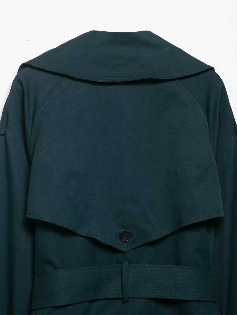 ETJ 2025 autumn winter new womens ZW series fashion street British style epaulettes decorated loose long trench coatT251216