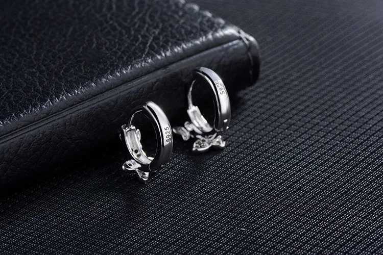 Baby 925 Silver Clear CZ Cute Animal Double Butterfly Hoop Earring For Kids Children Girls Women Loop Huggies Earring Jewelry G251216