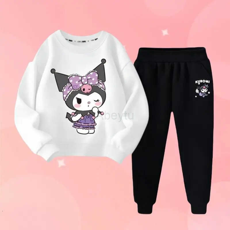 Sanrio Spring Baby Girls Fashion Cartoon Clothes Set Long Sleeve Sweatshirt and Pants 2 Pieces Set Casual Tops Bottom Outfit Set Wear H251216