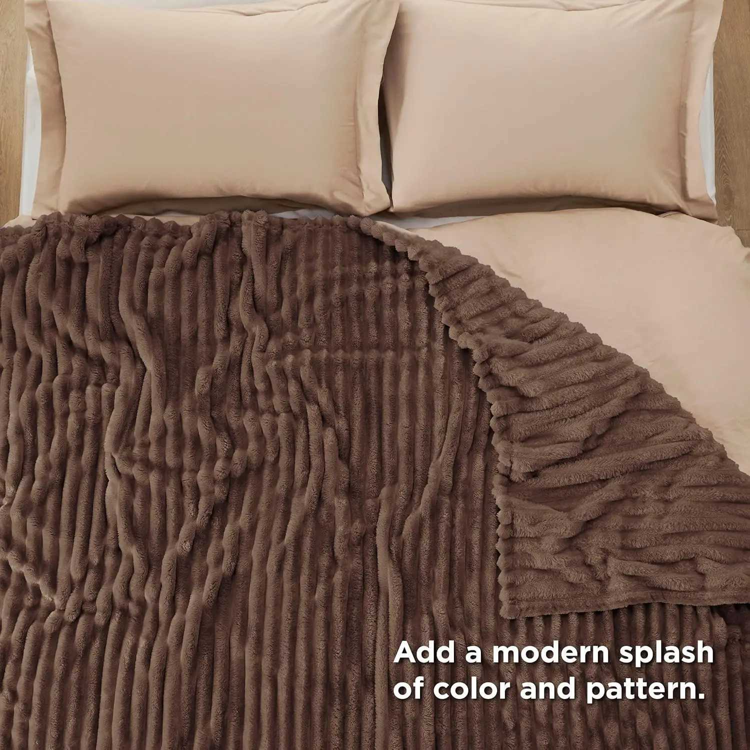 Coffee Fleece Blanket for Couch - GentleSoft Cozy Soft Blankets for Women Cute Small Throws for Girls H251216 - view 7